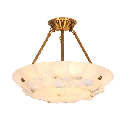 Bowl-Shaped Alabaster Chandelier