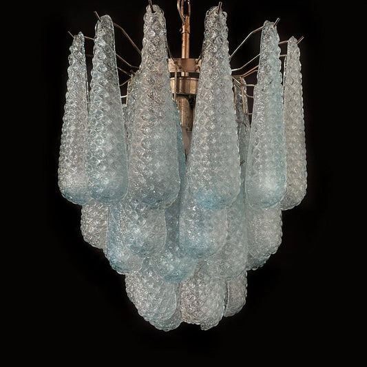 Murano Chandelier | Blue Teardrop Glass
