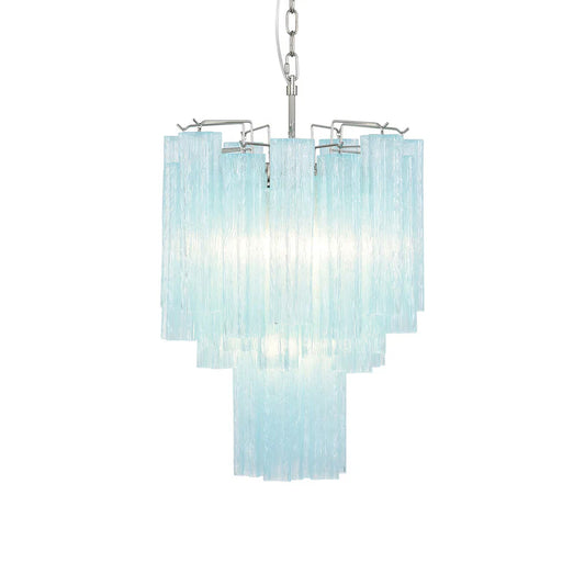 Blue Murano glass tube chandelier