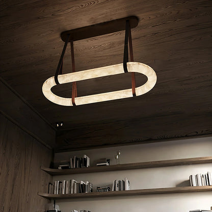 Round Alabaster Chandelier