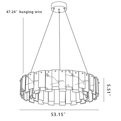 Modern Alabaster Celestial Round Chandelier