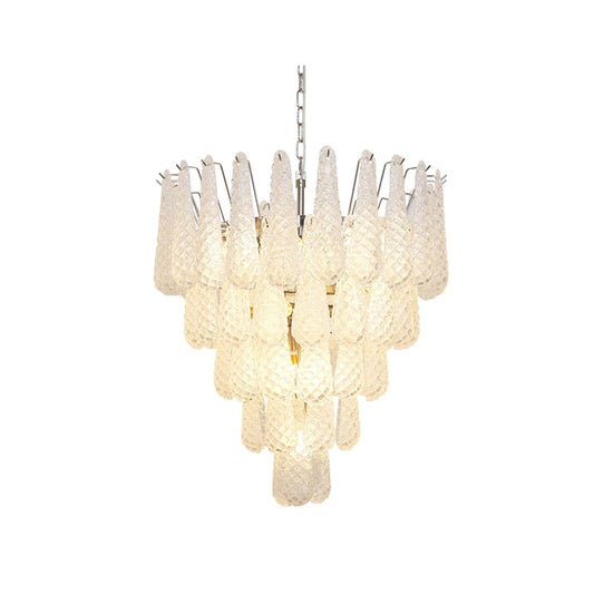 Murano White Glass Dewdrop Chandelier