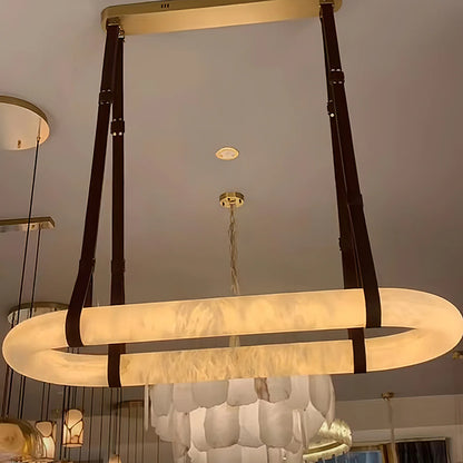 Round Alabaster Chandelier