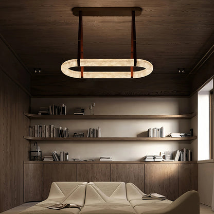 Round Alabaster Chandelier