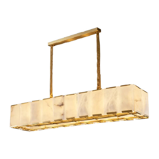 Natural Alabaster Brass Chandelier