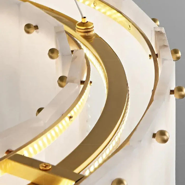 Natural Marble Chandelier — Marble Detail