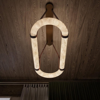 Round Alabaster Chandelier
