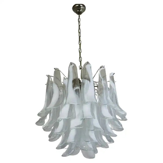Large white Murano glass chandelier