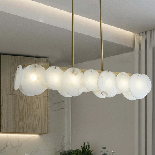 Modern Alabaster Linear Chandelier