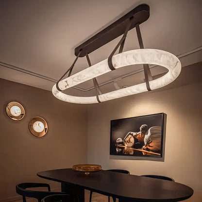 Round Alabaster Chandelier