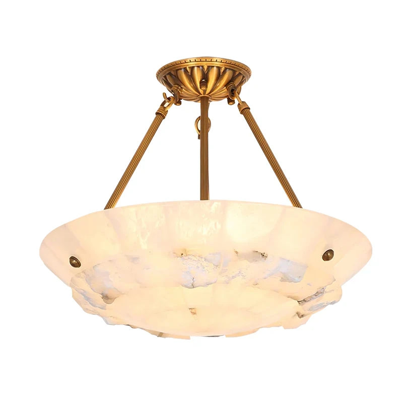 Bowl-Shaped Alabaster Chandelier