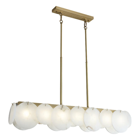 Modern Alabaster Linear Chandelier