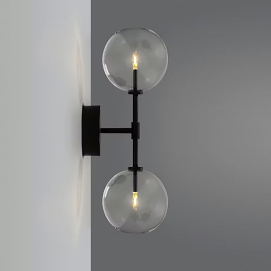 Glass spherical linear wall lamp