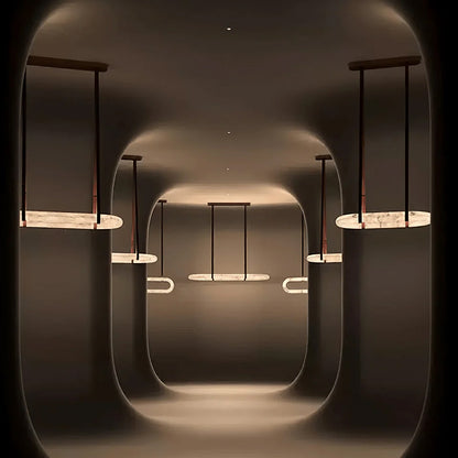 Round Alabaster Chandelier