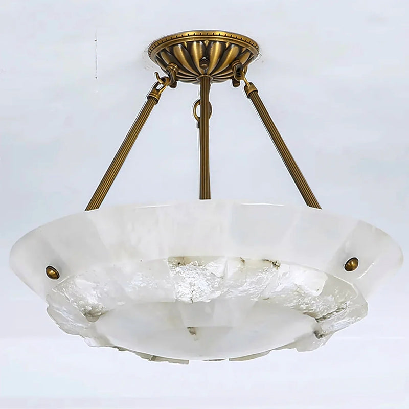 Bowl-Shaped Alabaster Chandelier