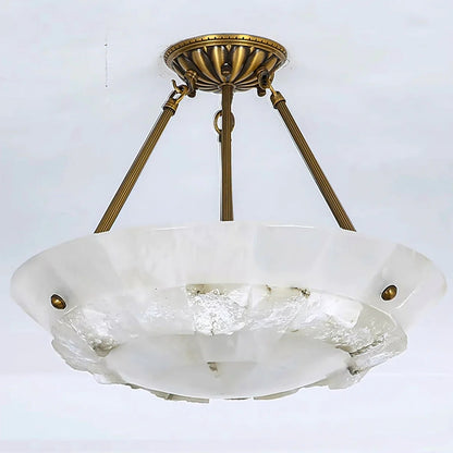 Bowl-Shaped Alabaster Chandelier