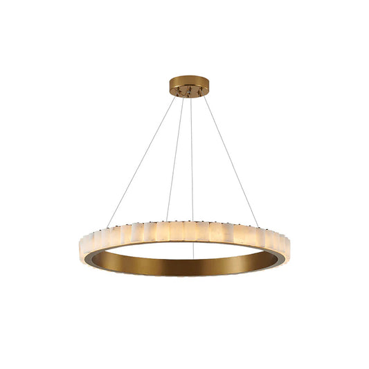 Ring-shaped alabaster chandelier