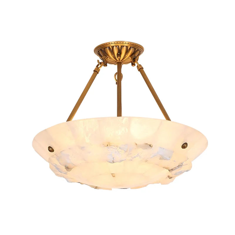 Bowl-Shaped Alabaster Chandelier