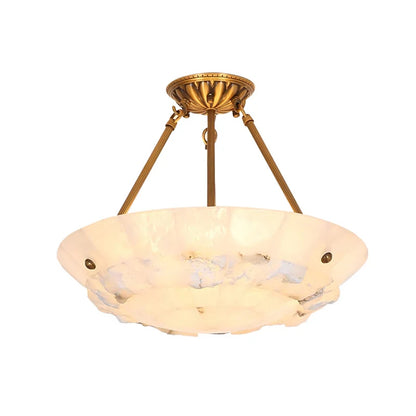 Bowl-Shaped Alabaster Chandelier