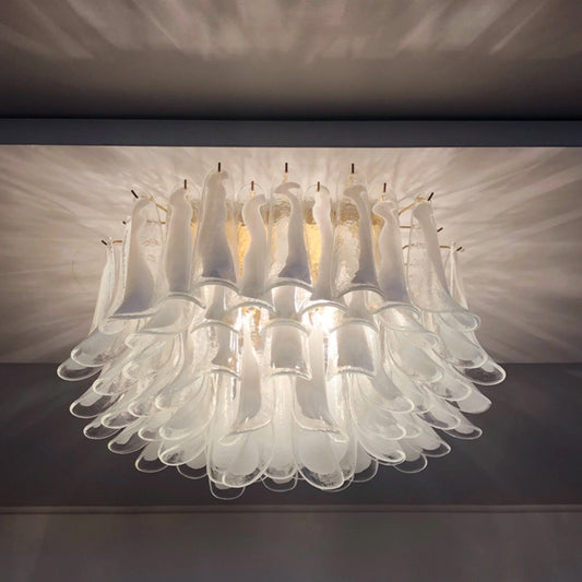 White Latimer Glass Petal Chandelier