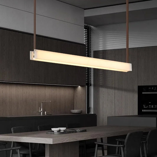 Modern simple marble leather chandelier