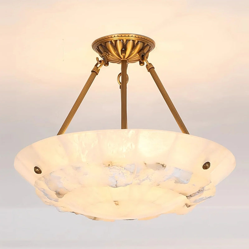 Bowl-Shaped Alabaster Chandelier