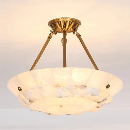 Bowl-Shaped Alabaster Chandelier
