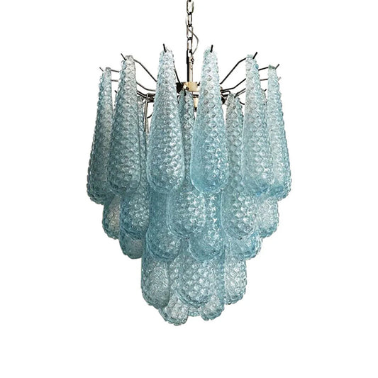 Murano Chandelier | Blue Teardrop Glass