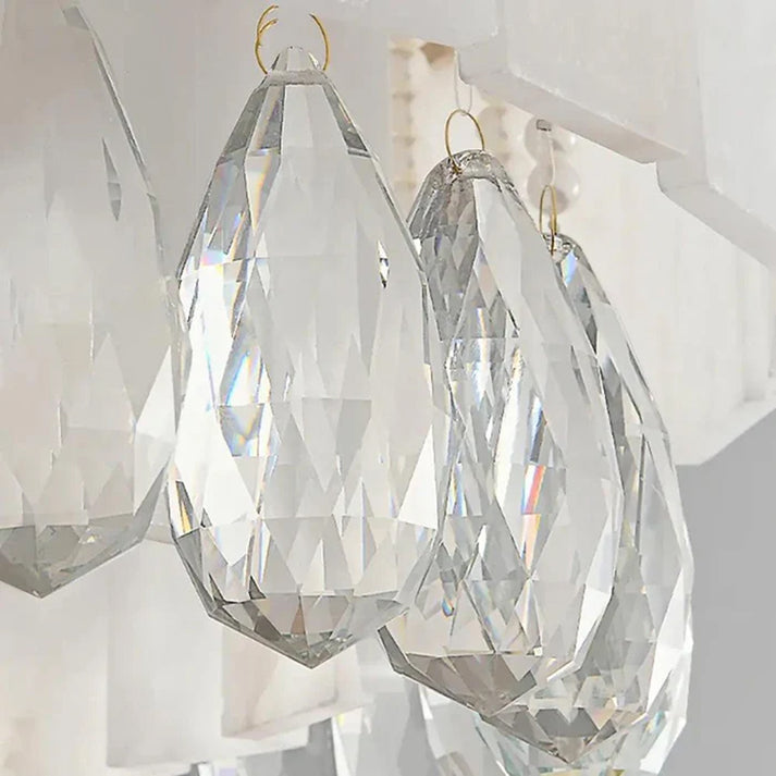 Natural Marble Chandelier — Crystal Detail