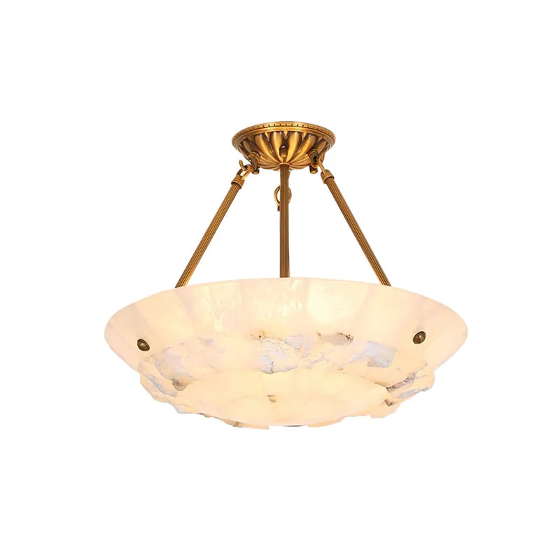 Bowl-Shaped Alabaster Chandelier