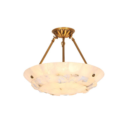 Bowl-Shaped Alabaster Chandelier