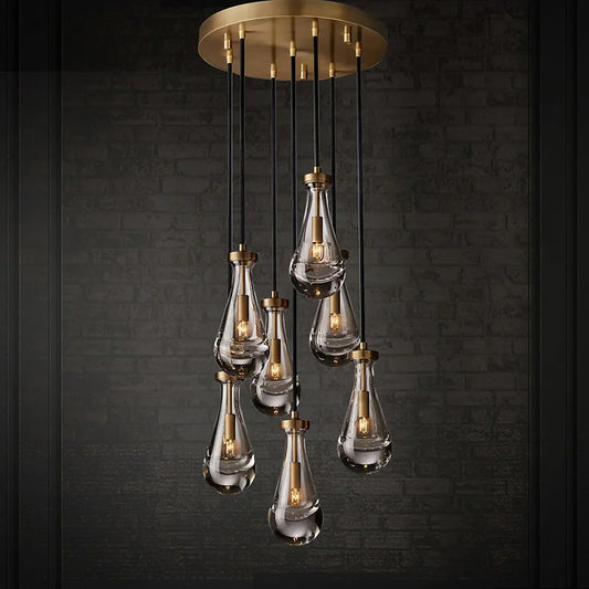 Raindrop linear chandelier