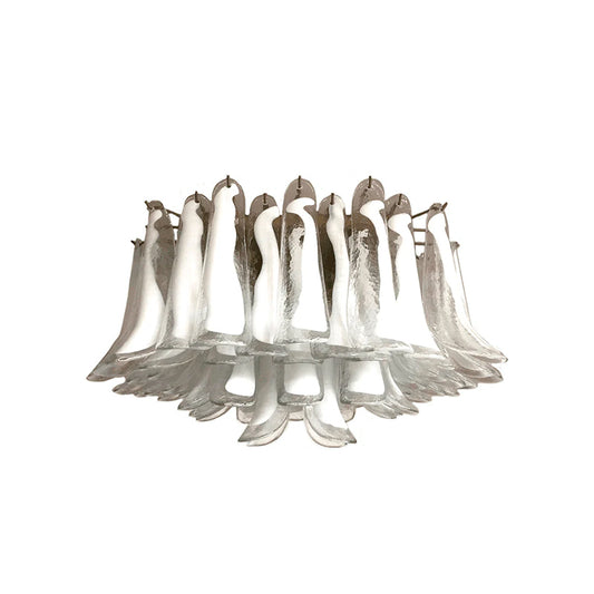 White Latimer Glass Petal Chandelier