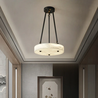 Hanging tray alabaster chandelier