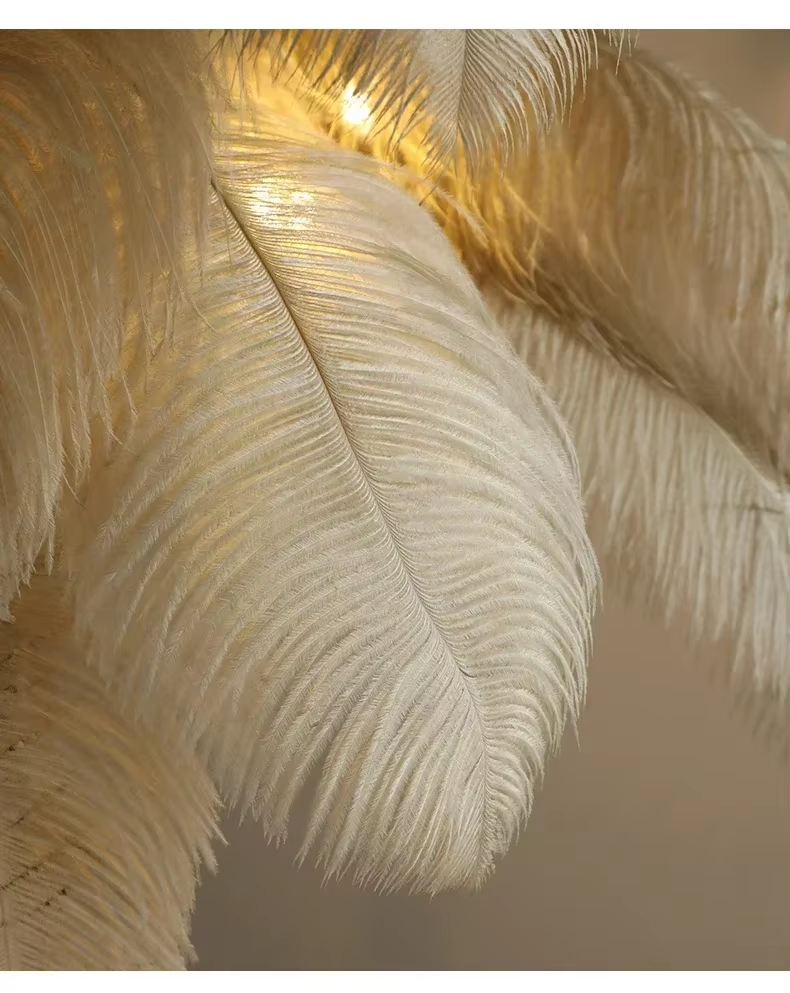 Ostrich Feather Floor Lamp Detail