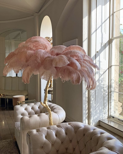 Ostrich Feather Floor Lamp