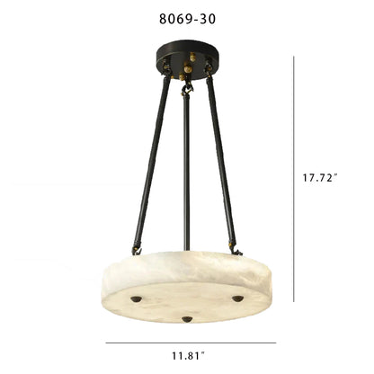 Hanging tray alabaster chandelier