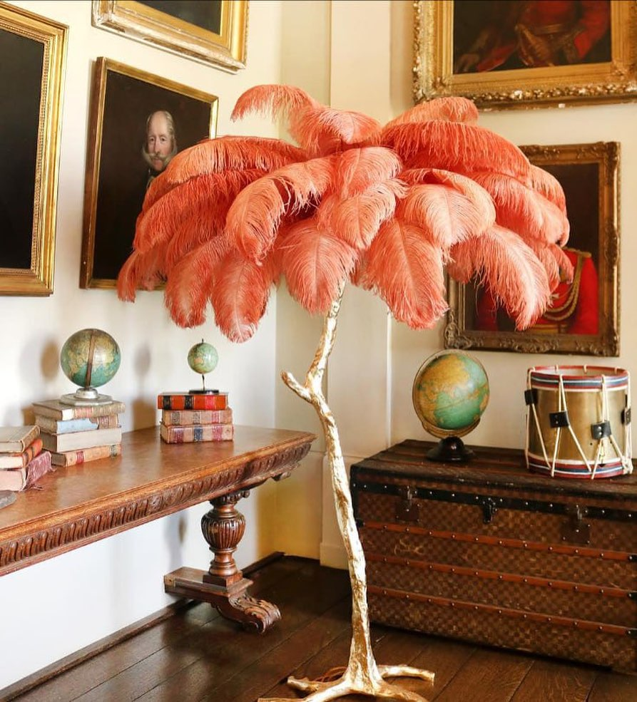 Ostrich Feather Floor Lamp