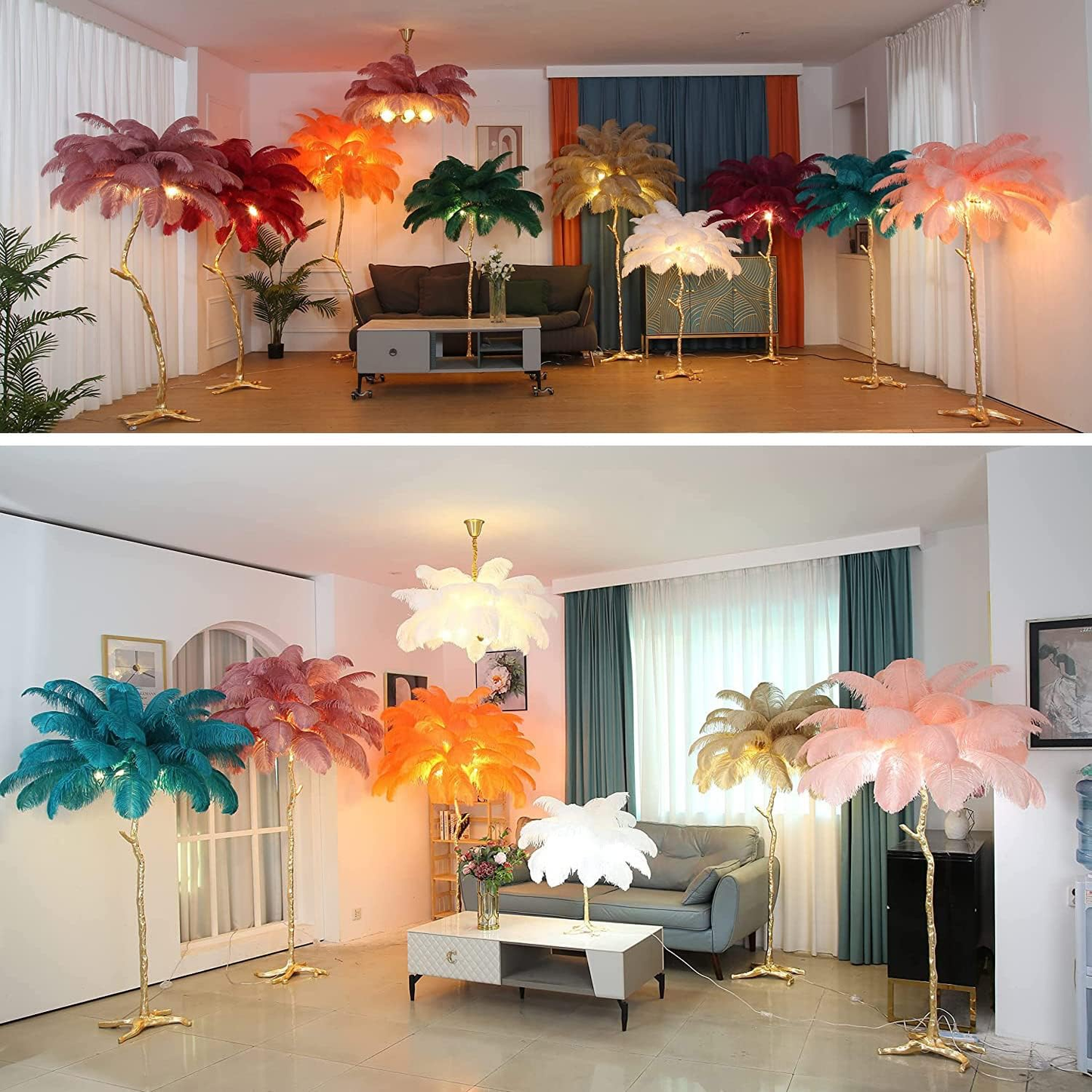 Ostrich Feather Floor Lamp