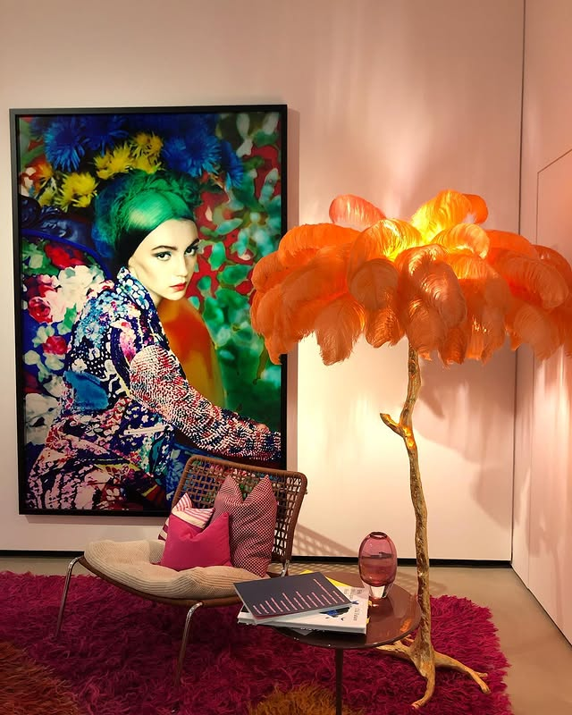Ostrich Feather Floor Lamp
