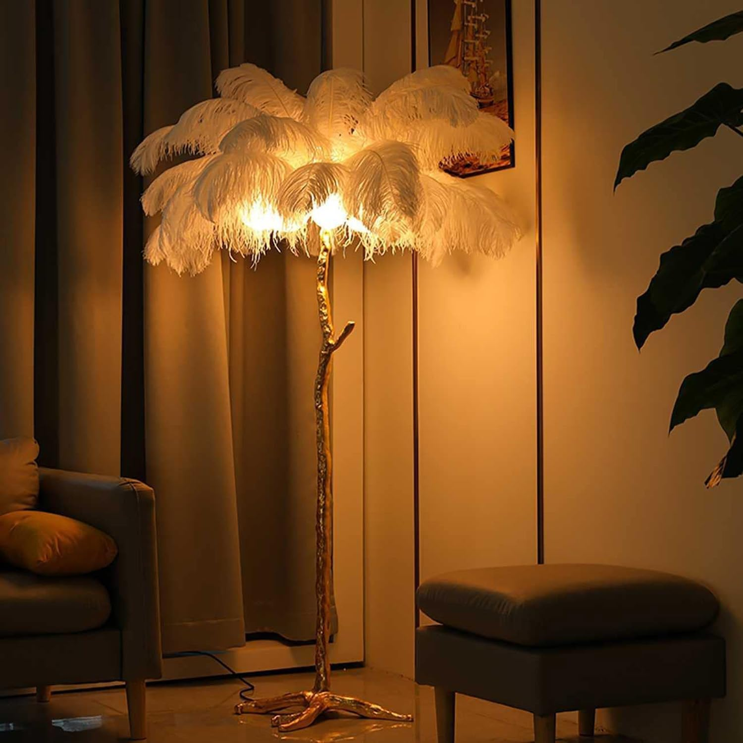 Ostrich Feather Floor Lamp
