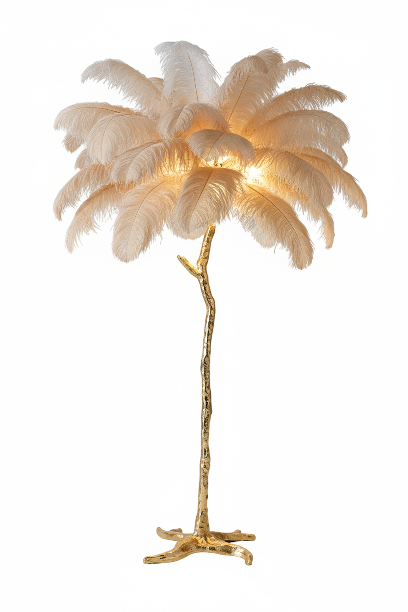 Ostrich Feather Floor Lamp