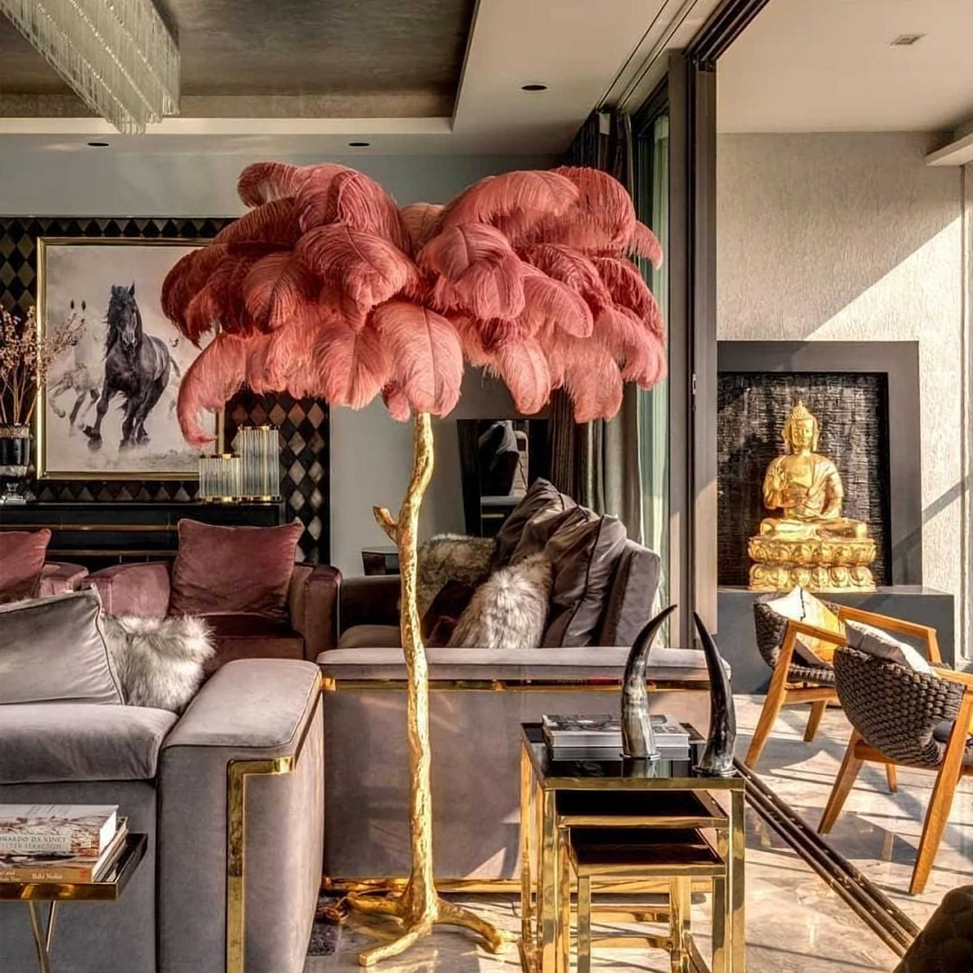 Ostrich Feather Floor Lamp