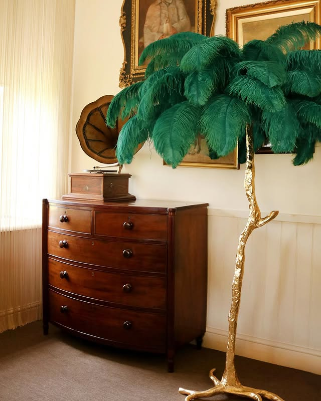 Ostrich Feather Floor Lamp