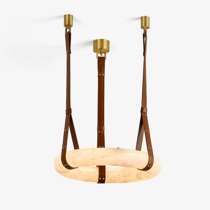 Alabaster Oslo Round Art Chandelier